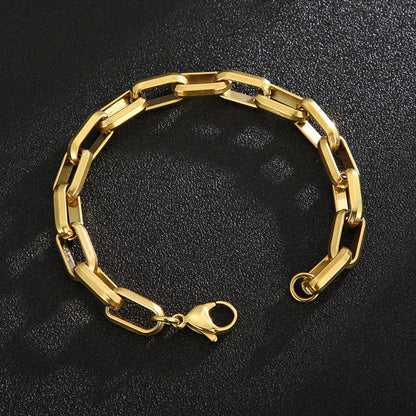 Men's Titanium Steel Bracelet Ins Niche Design Hip-hop Geometric Bracelet