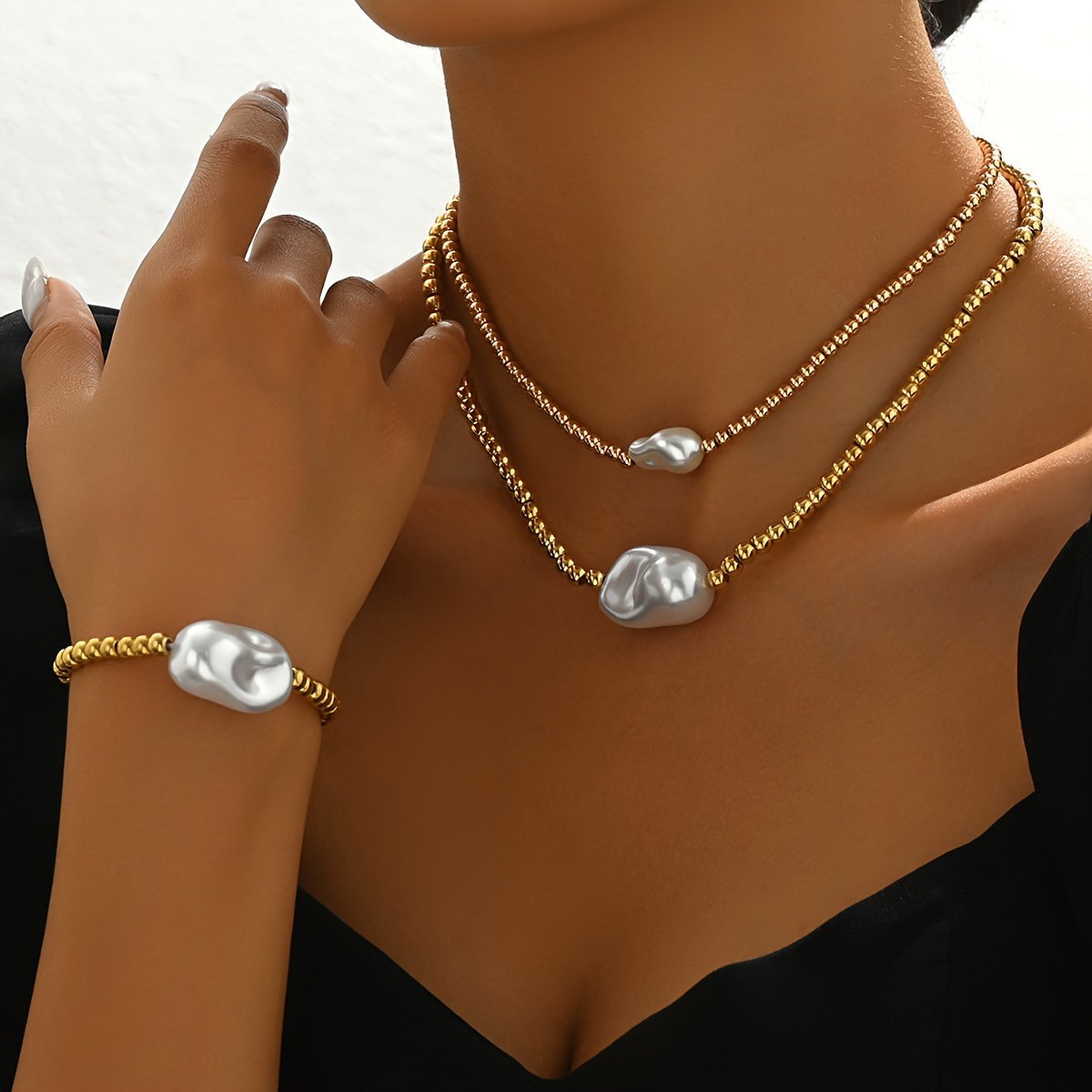 Stackable Gold Jewelry Set Lightweight & Giftable