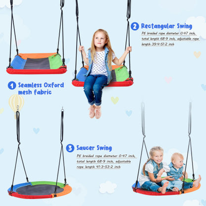 5-in-1 Outdoor Toddler Swing Set | Climber, Monkey Bars & Saucer for Backyard Fun