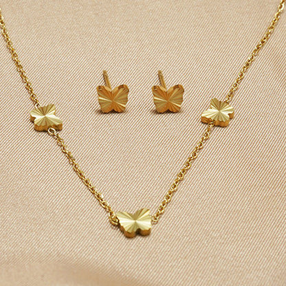 Lxalry 316L Stainless Steel 18K Gold-Plated Jewelry Set