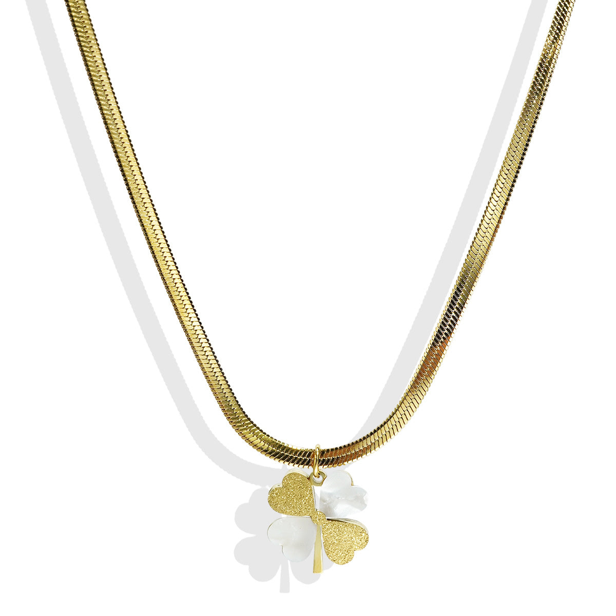 18K Gold Clover Necklace Free Gift for Women