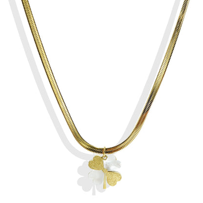 18K Gold Clover Necklace Free Gift for Women