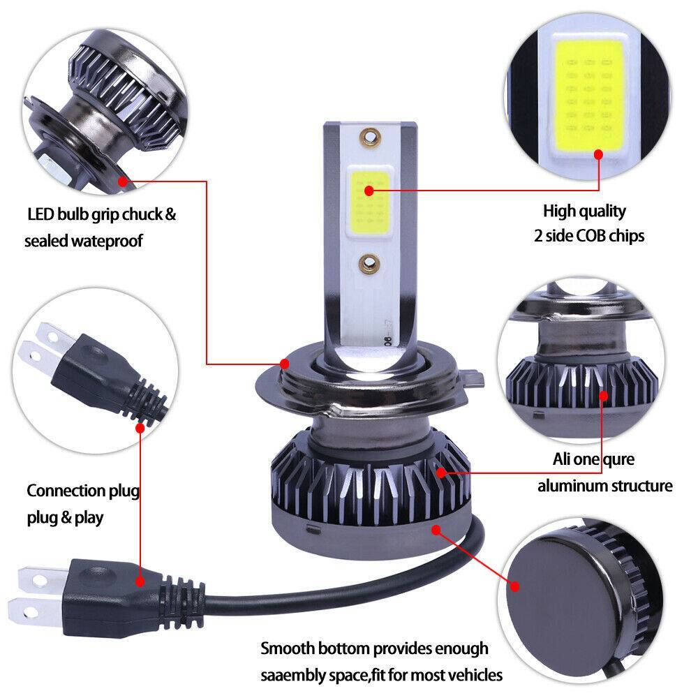 H7 LED Headlight Bulbs | 8000K Blue, 26000LM (Pair)