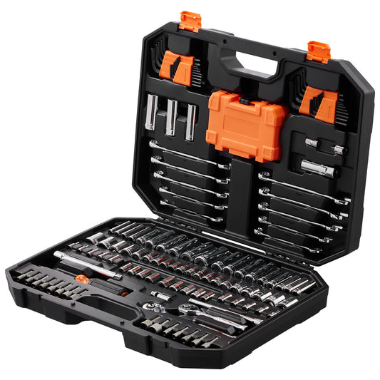 VEVOR Mechanics Tool Set and Socket Set — 145 Pcs SAE & Metric