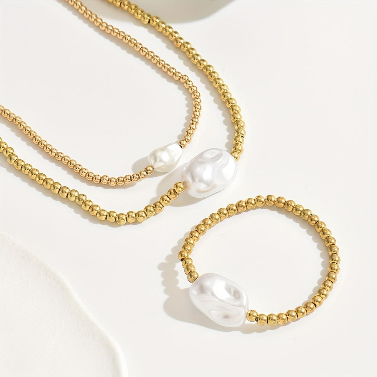 Stackable Gold Jewelry Set Lightweight & Giftable