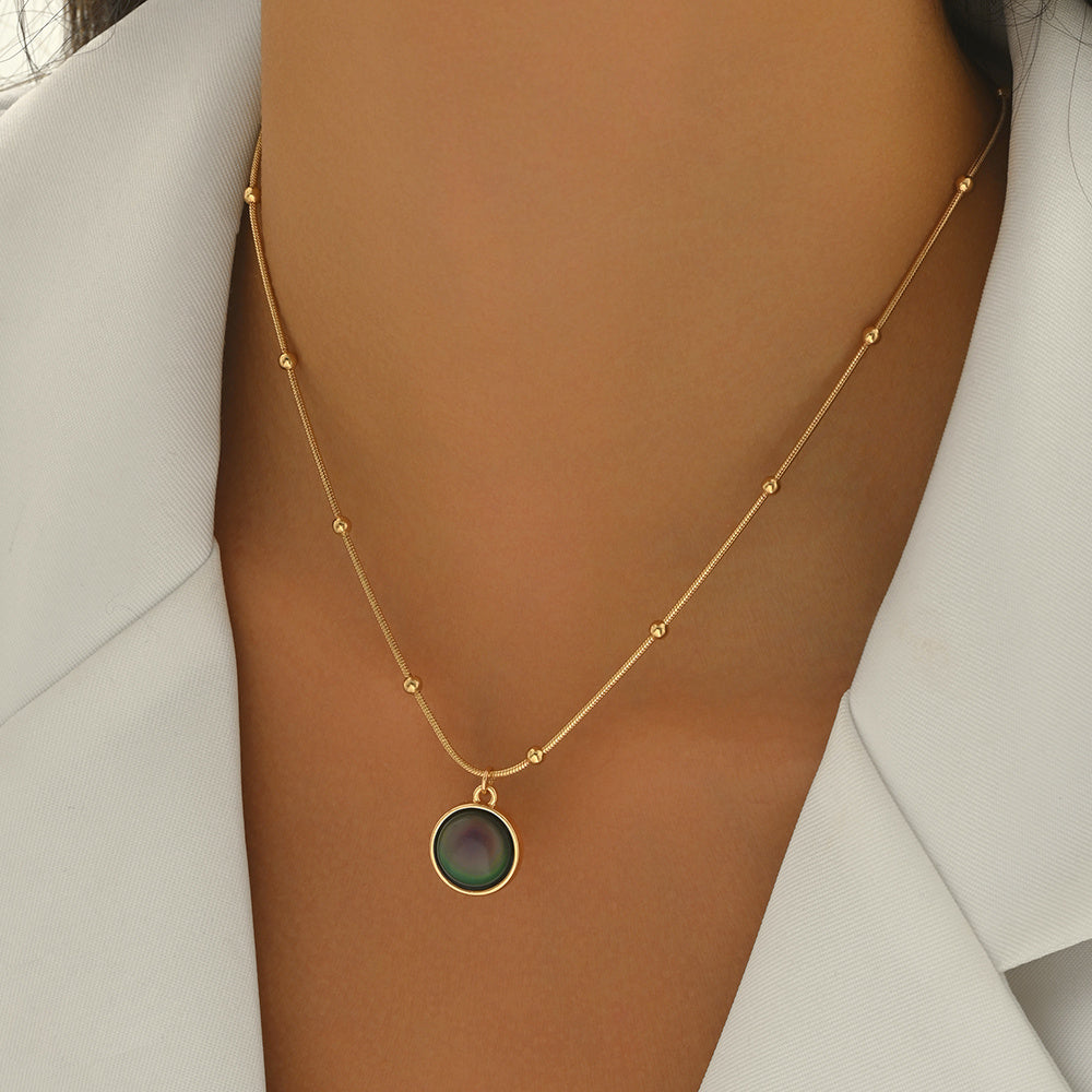 18K Gold Lxalry Mood Necklace | Color Changing Luxury Gift