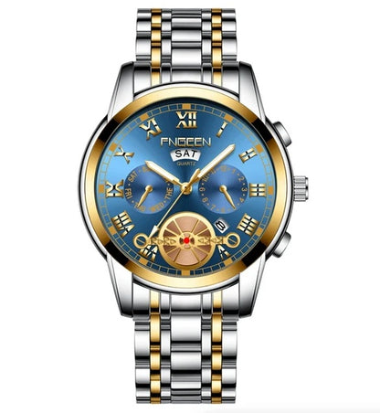 Men's Watch Relojes De Hombre Stainless Steel Quartz Classic Waterproof FNGEEN