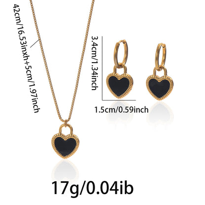 Gold Heart Jewelry Set | Handmade Gift Women Daily