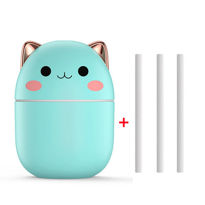 Cute Cat USB Air Humidifier & Aroma Diffuser | Silent Cool Mist with LED