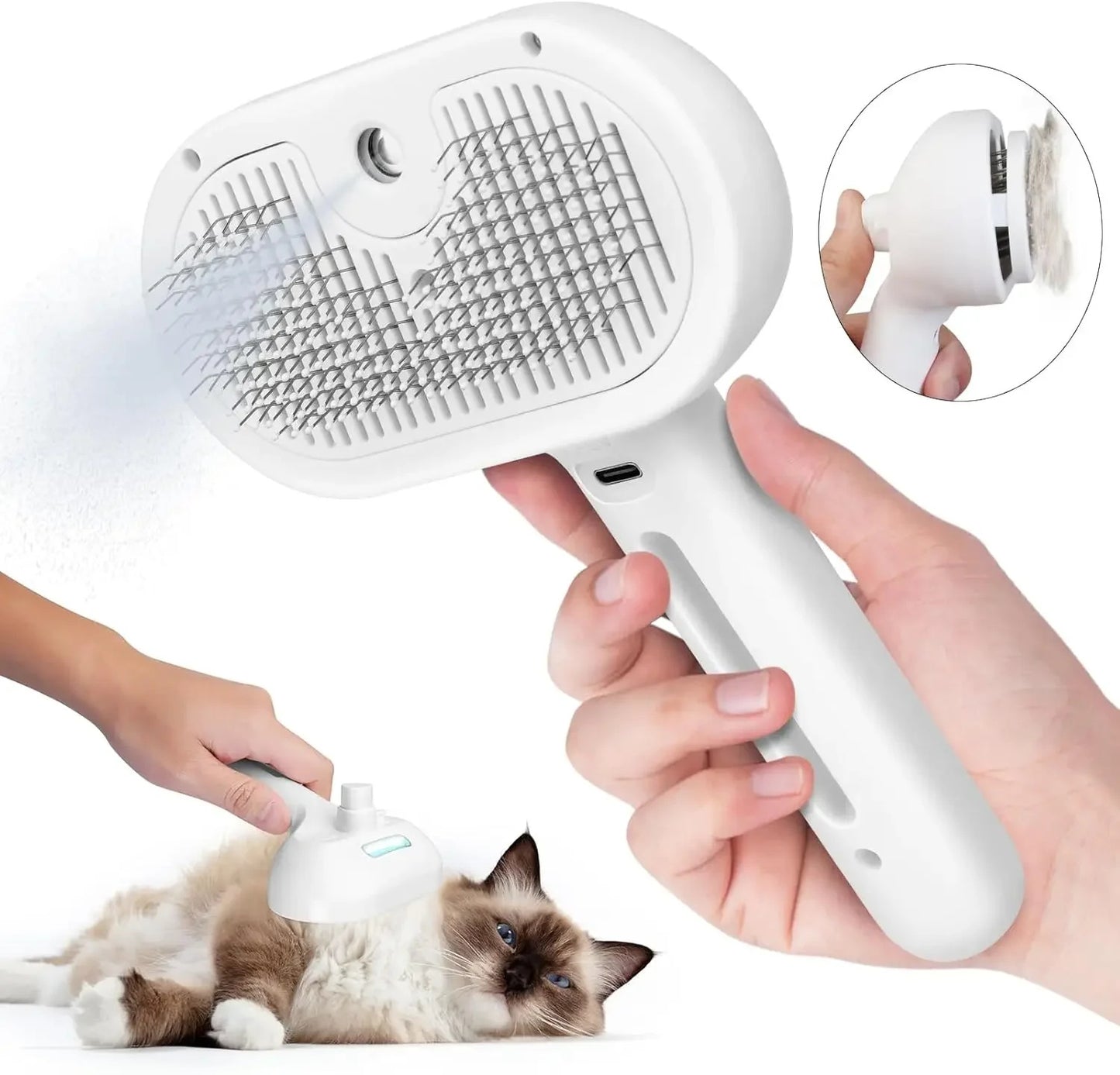Pet Hair Remover Comb Spray Brush for Cats & Dogs Grooming