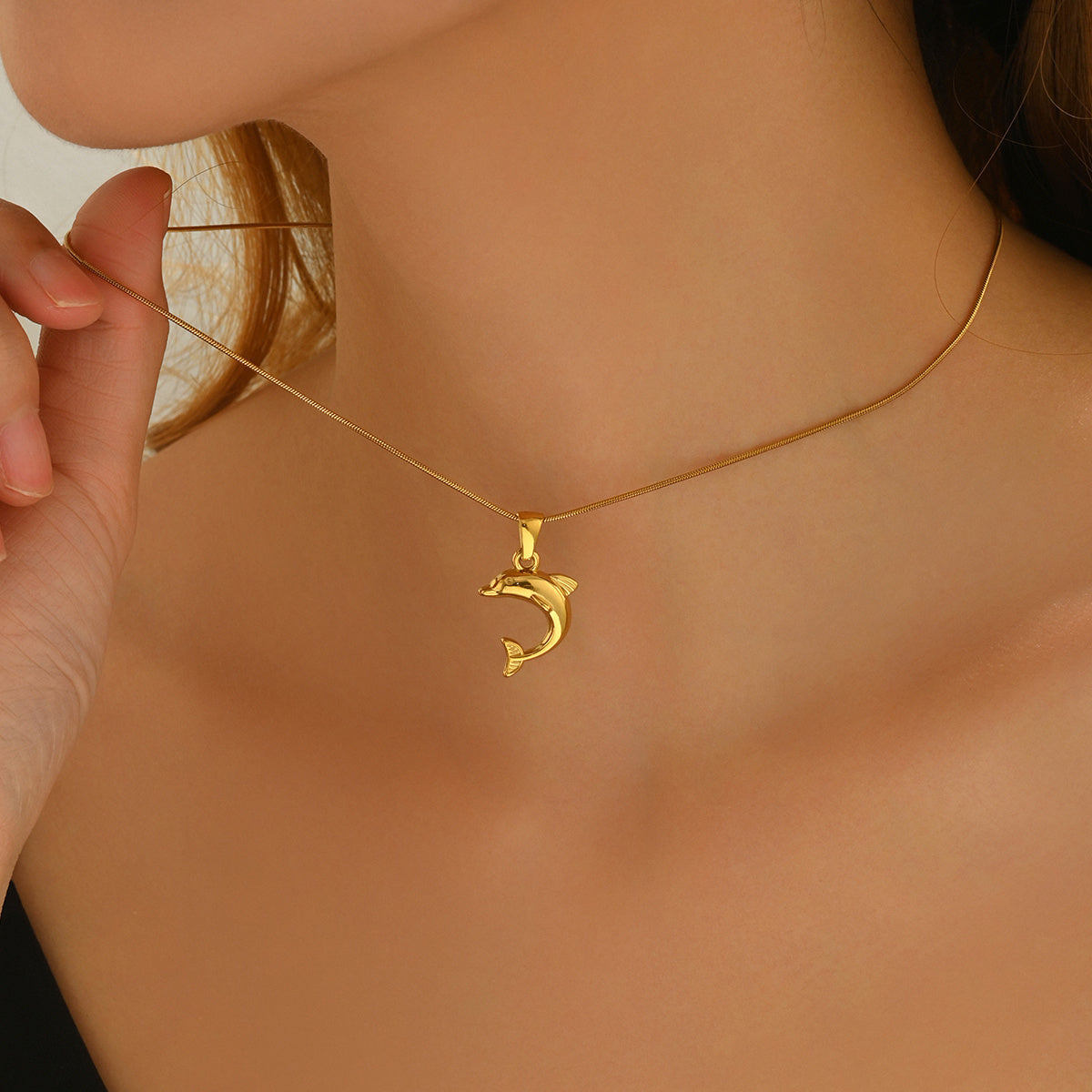 Gold Dolphin Heart Jewelry Set | Couple Gift Luxury