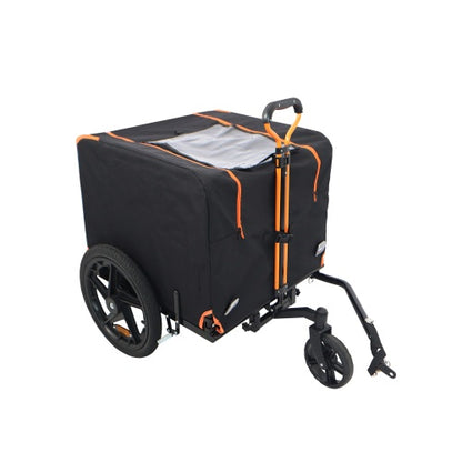 Foldable Pet Stroller & Bike Trailer | Small Dogs/Cats, Orange & Black