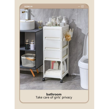 4-Tier Rolling Storage Cart | Multi-Room Use