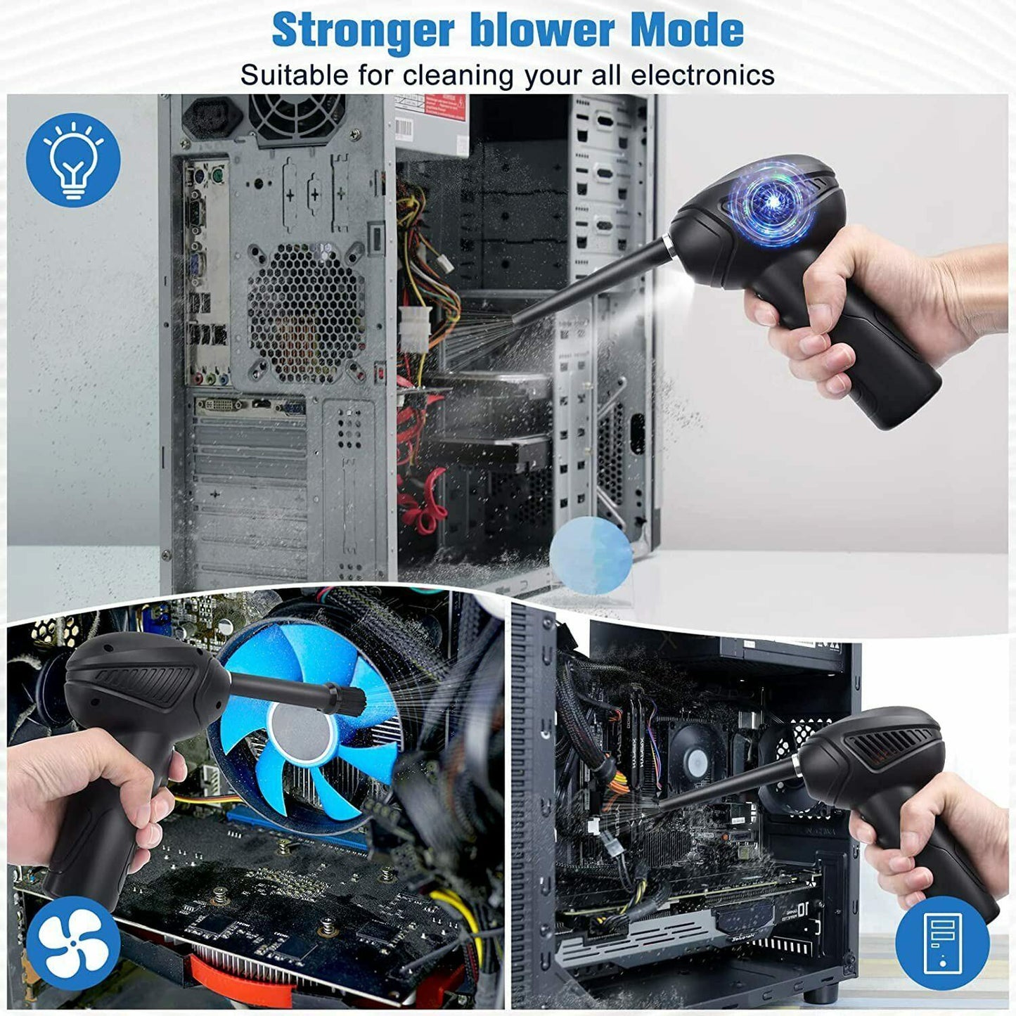 Rechargeable Air Duster Electric Cleaner Blower For Car PC Keyboard Pet