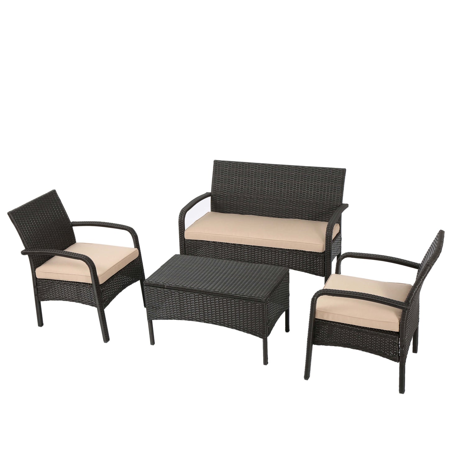 Outdoor WICKER 4 PC CHAT SET