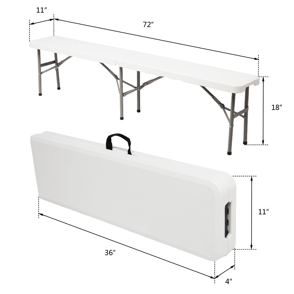 6 FT Outdoor Patio Foldable Bench