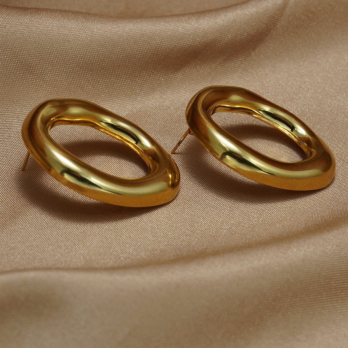 18K Gold Organic Round Jewelry Set | Evening Luxury Gift