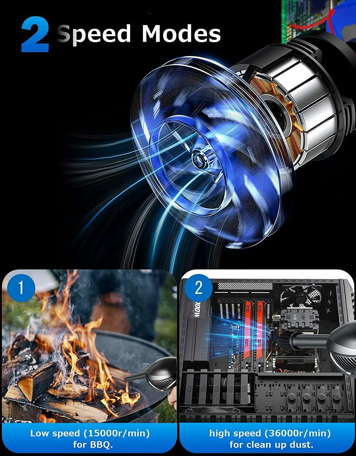 Rechargeable Air Duster Electric Cleaner Blower For Car PC Keyboard Pet