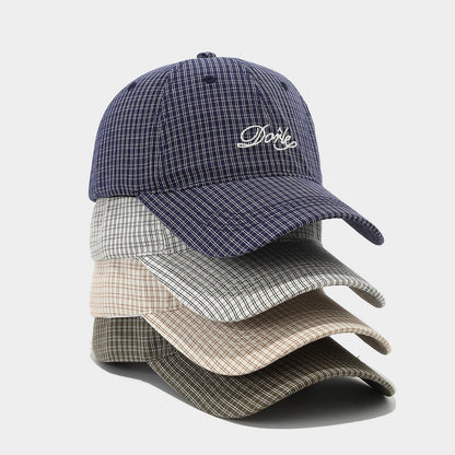 Korean Style Fashion All-match Plaid Peaked Cap Couple Sun Hat
