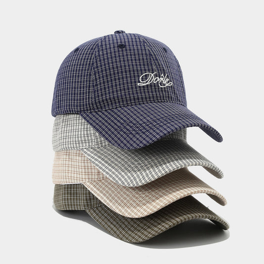 Korean Style Fashion All-match Plaid Peaked Cap Couple Sun Hat