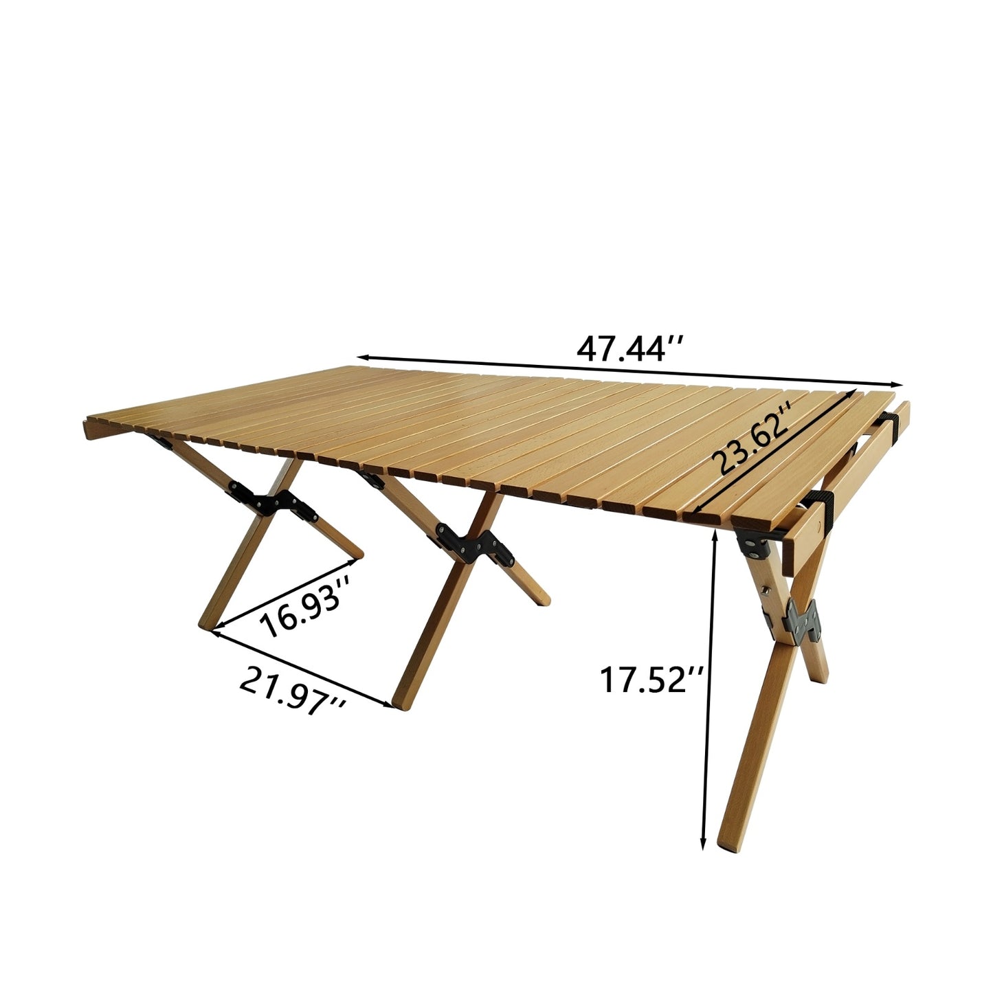 Multi-Function Foldable Wooden Patio Dining Table, Natural - Indoor Outdoor