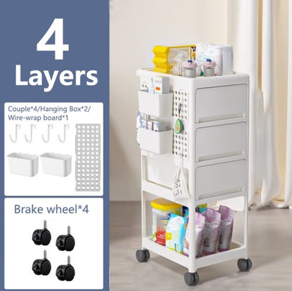 4-Tier Rolling Storage Cart | Multi-Room Use
