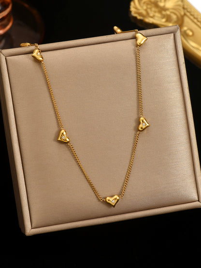 18K Heart Necklace | Valentine Luxury Gift Women