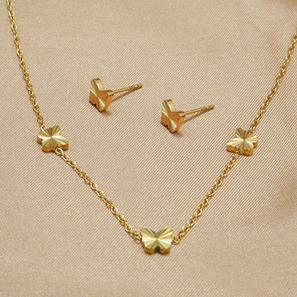 Lxalry 316L Stainless Steel 18K Gold-Plated Jewelry Set