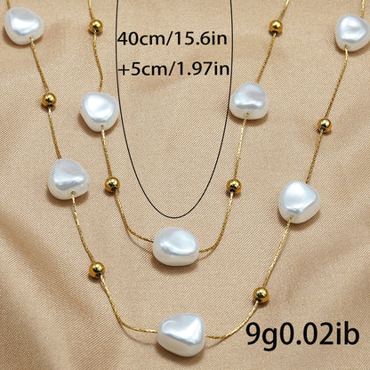18K Pearl Necklace | Minimalist Evening Gift Women