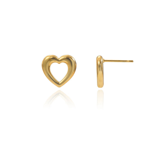 18K Gold Heart Earrings | Hypoallergenic Gift for Women
