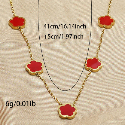 18K Gold Clover Necklace | Minimalist Luxury Gift Women