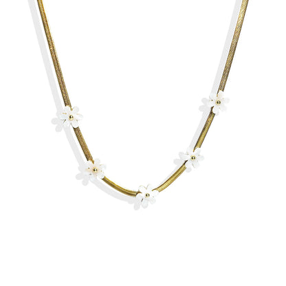 18K Gold Boho Blossom Necklace Hypoallergenic Stainless Steel