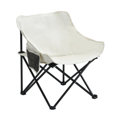 2 PCS Outdoor Camping Chairs Folding Portable, Carry Bag ,Beige