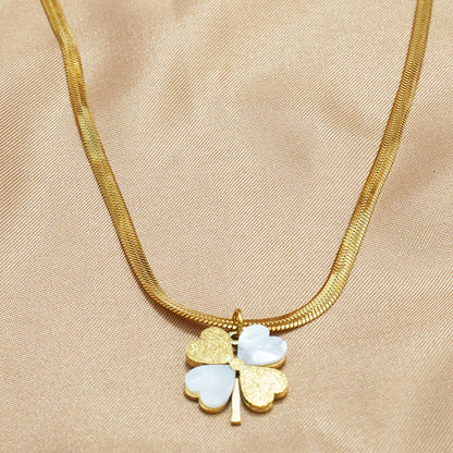 18K Gold Clover Necklace Free Gift for Women