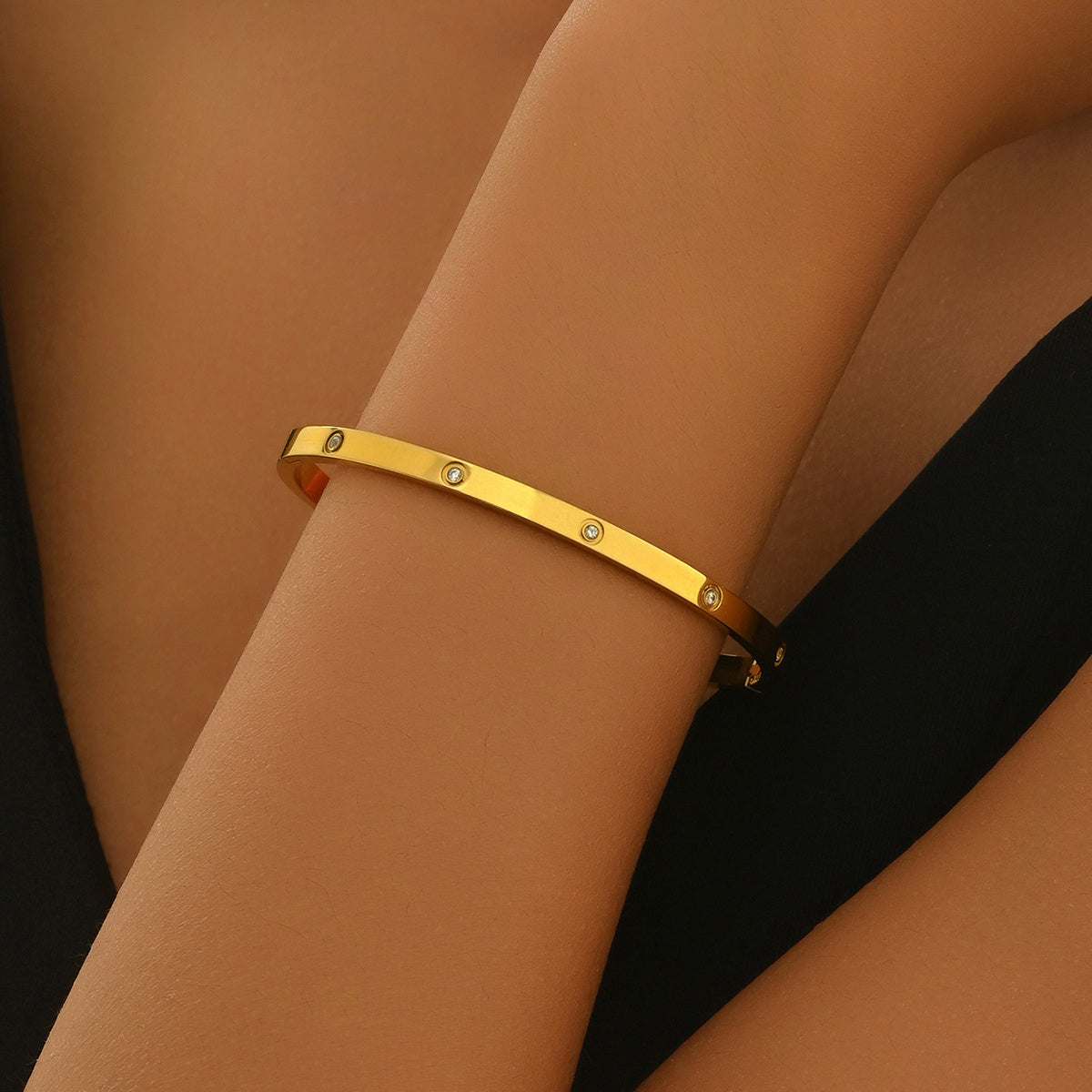Gold Plated Stainless Steel Minimalist Bracelet Handmade Gift
