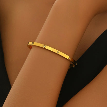 Gold Plated Stainless Steel Minimalist Bracelet Handmade Gift