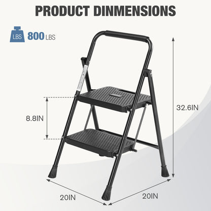 3-Step Folding Ladder with Safety Buckle