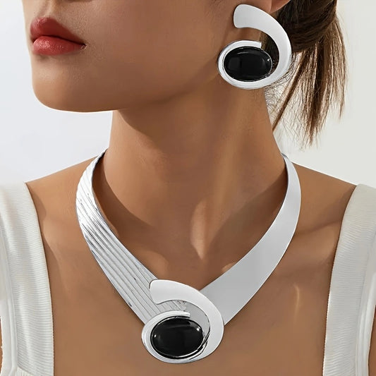 Black White Armor Necklace 316L Steel | Lxalry Trend
