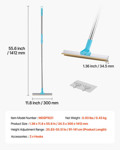 Pet Hair Carpet Rake 35.83-55.51 In Adjustable Long Handle Pet Hair Broom Tool