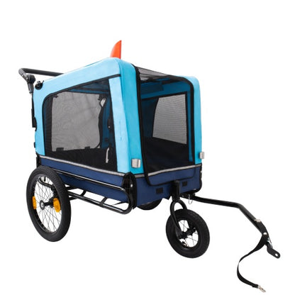 Outdoor Heavy Duty Foldable Pet Stroller Dog Carriers Bicycle | Blue