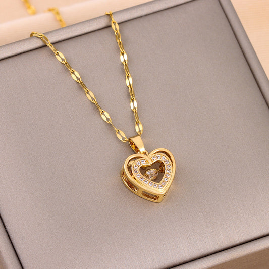 Titanium Heart Necklace for Women Valentine Gift