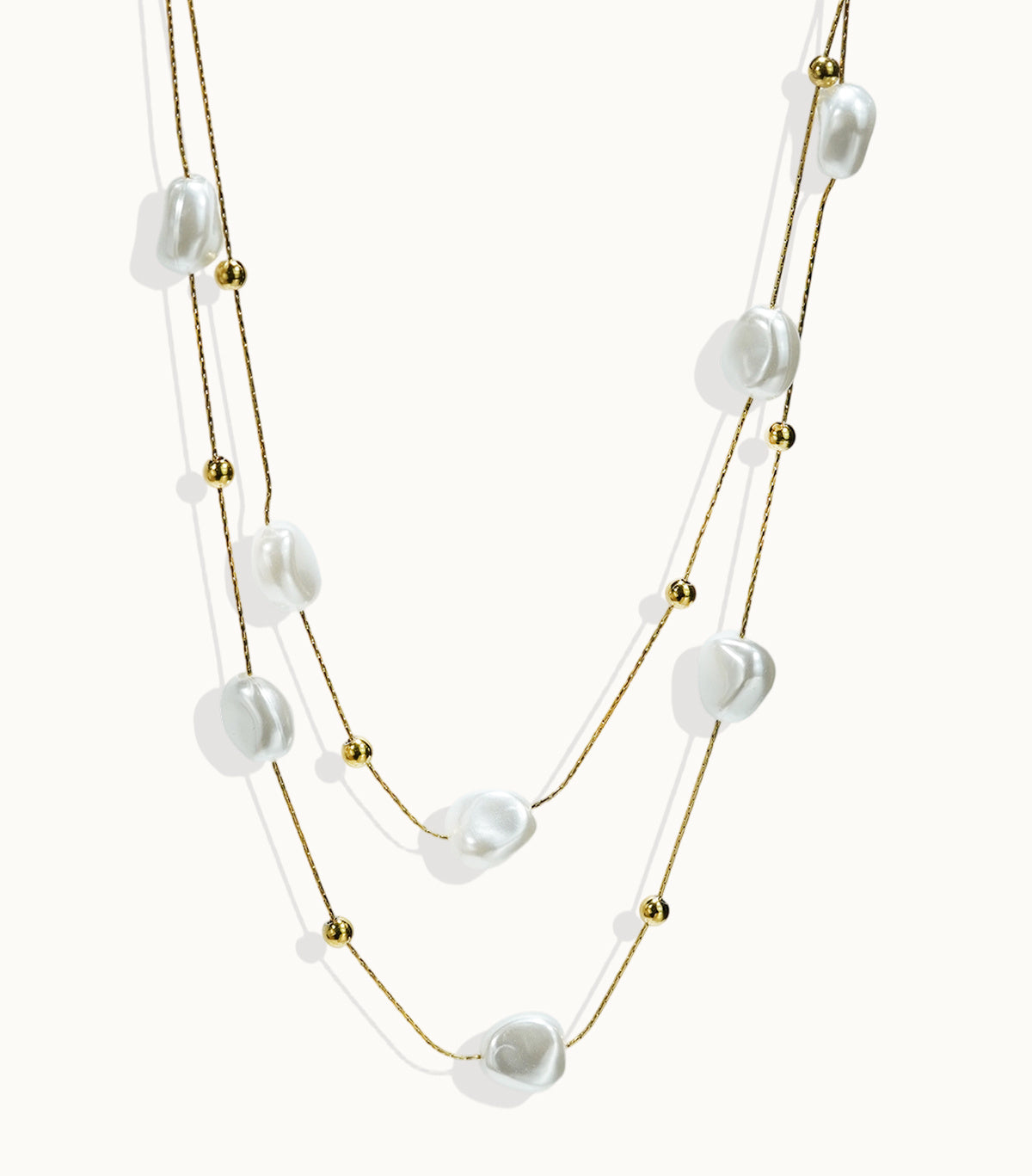 18K Pearl Necklace | Minimalist Evening Gift Women