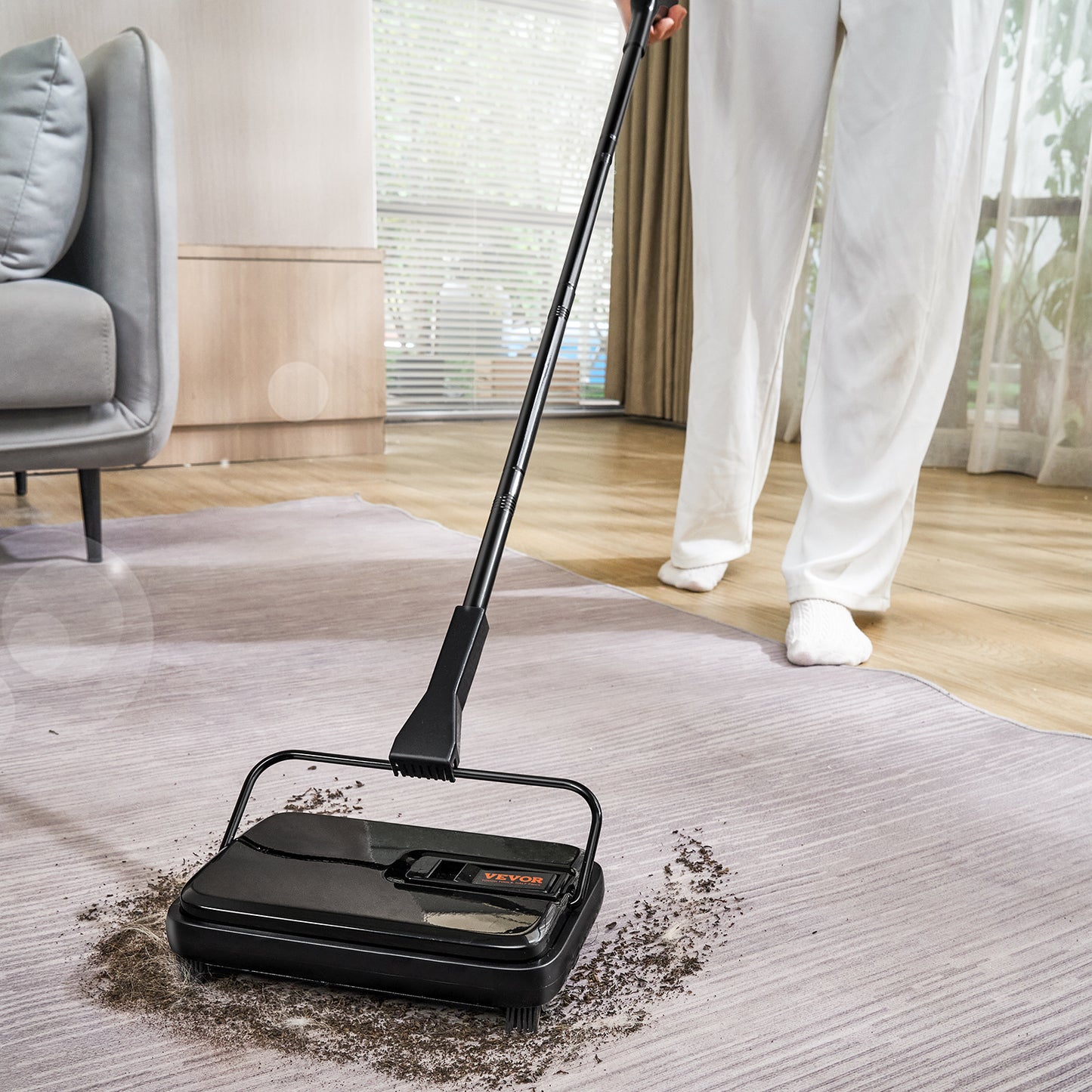 VEVOR 7.87 Inch Manual Carpet & Floor Sweeper