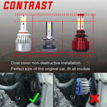 H7 LED Headlight Bulbs | 8000K Blue, 26000LM (Pair)