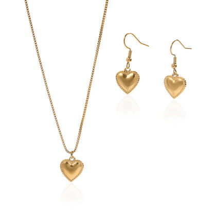 18K Gold Symmetrical Heart Jewelry | Luxury Gift Set
