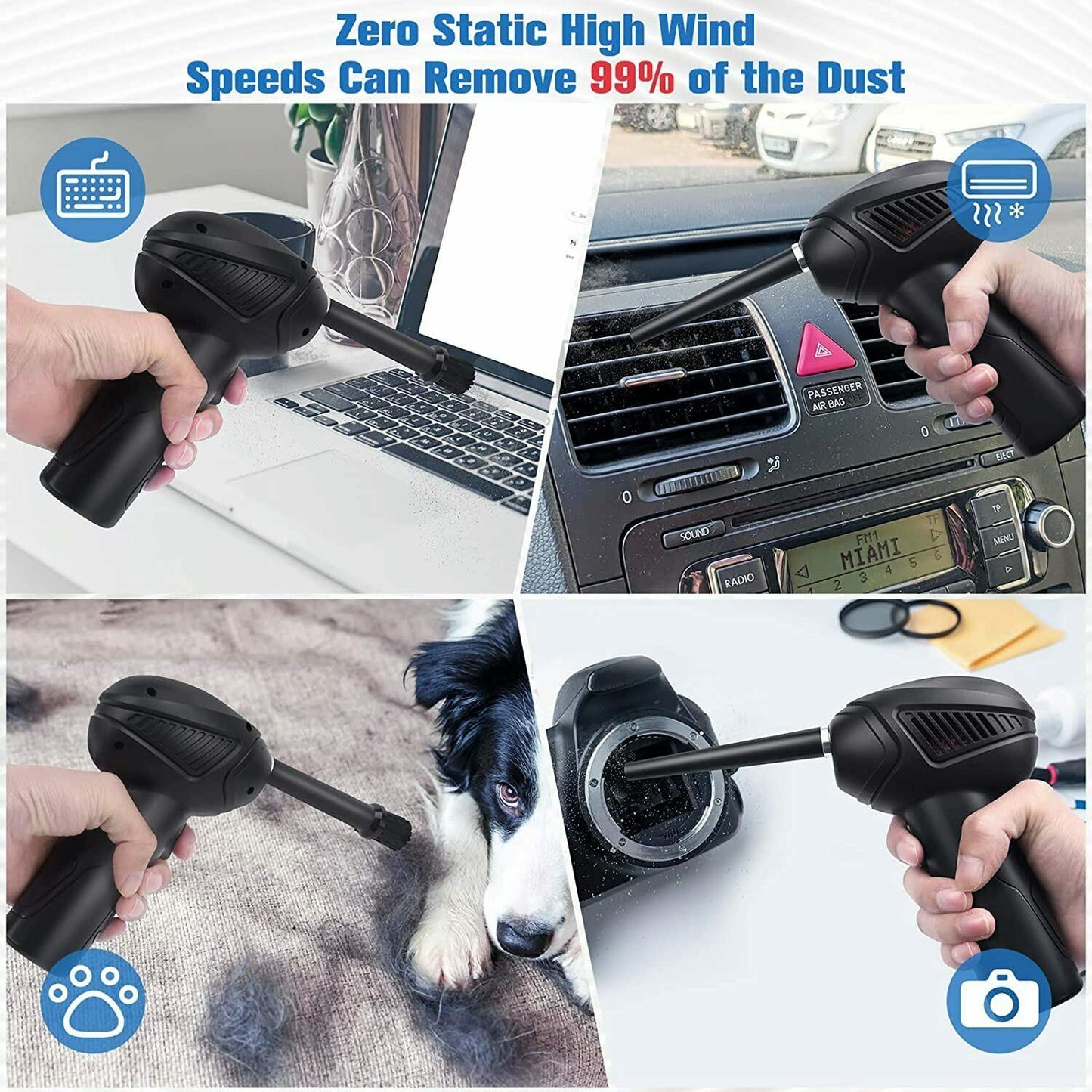 Rechargeable Air Duster Electric Cleaner Blower For Car PC Keyboard Pet