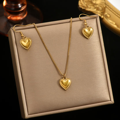 18K Gold Symmetrical Heart Jewelry | Luxury Gift Set