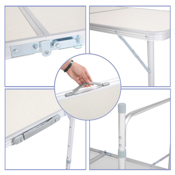 4 FT Silver Outdoor Folding Table