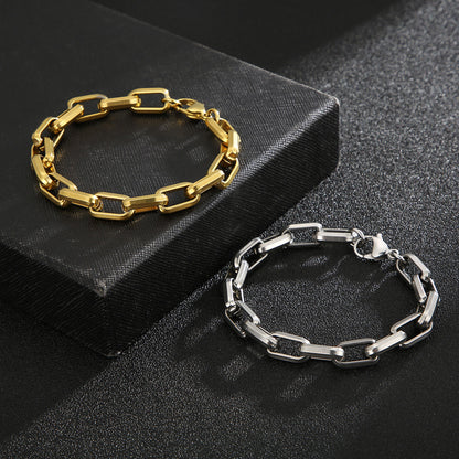 Men's Titanium Steel Bracelet Ins Niche Design Hip-hop Geometric Bracelet