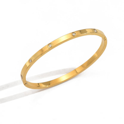 Gold Plated Stainless Steel Minimalist Bracelet Handmade Gift